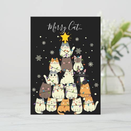 Merry Christmas Merry Cat_Mas Cat Tree Holiday Card