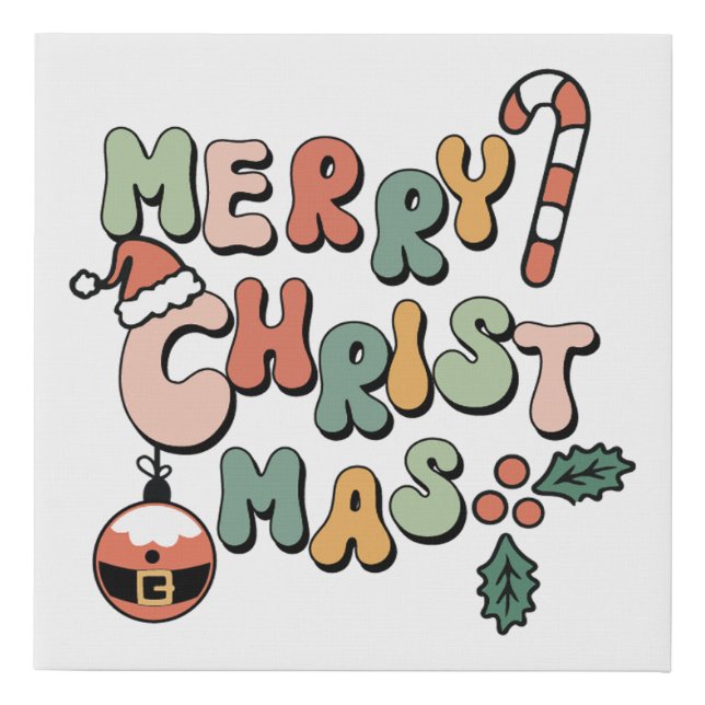 Merry Christmas Merry Xmas Faux Canvas Print (Front)