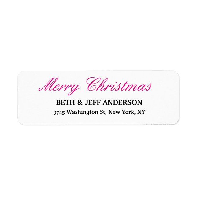 Merry Christmas Message Black White Family Sheet Label (Front)