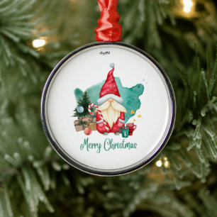 merry christmas metal ornament
