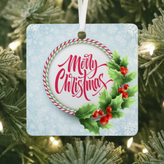 Merry Christmas Metal Ornament