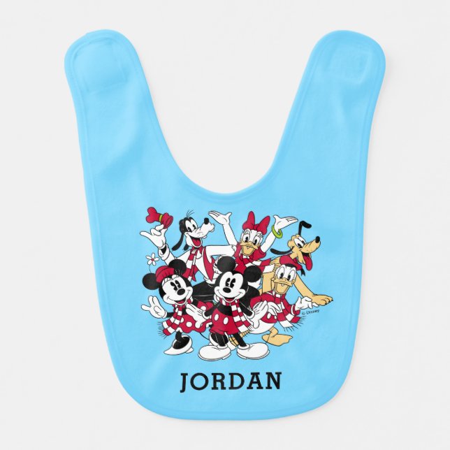 Merry Christmas | Mickey & Friends Joyful Holiday Baby Bib (Front)