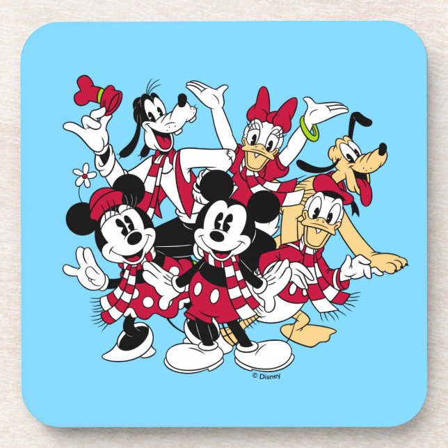 Merry Christmas | Mickey & Friends Joyful Holiday Beverage Coaster (Front)