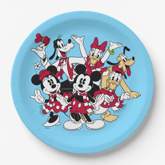 Merry Christmas | Mickey & Friends Joyful Holiday Paper Plates (Front)
