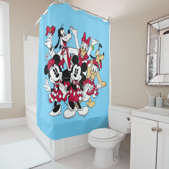 Merry Christmas | Mickey & Friends Joyful Holiday Shower Curtain (In Situ)
