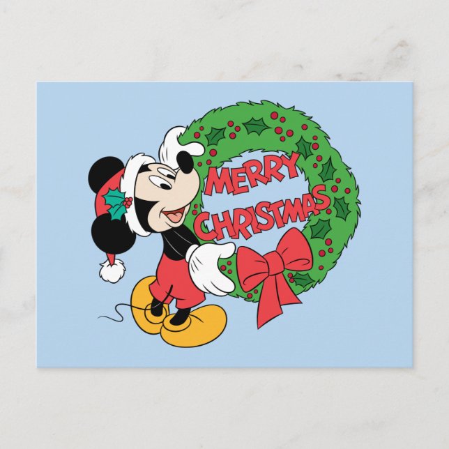 Merry Christmas | Mickey Mouse Holiday Wreath (Front)