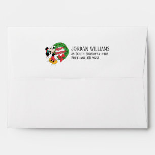 Merry Christmas Mickey Mouse Holiday Wreath Envelope