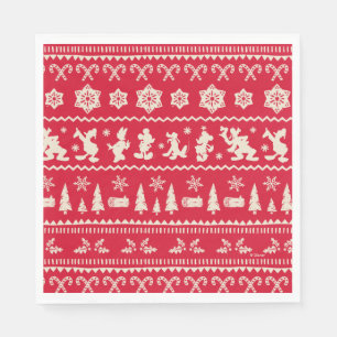 Merry Christmas   Mickey Mouse Snowflake Pattern Napkins