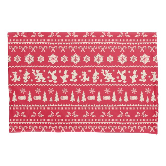 Merry Christmas | Mickey Mouse Snowflake Pattern Pillow Case (Front)