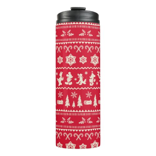 Merry Christmas  Mickey Mouse Snowflake Pattern Thermal Tumbler