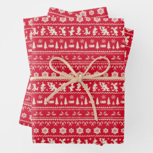 Merry Christmas   Mickey Mouse Snowflake Pattern Wrapping Paper Sheets