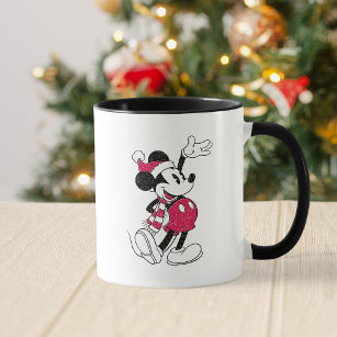 Disney Mickey Mouse, Minnie, Pluto & Stitch Christmas Holiday Coffee Mugs  New