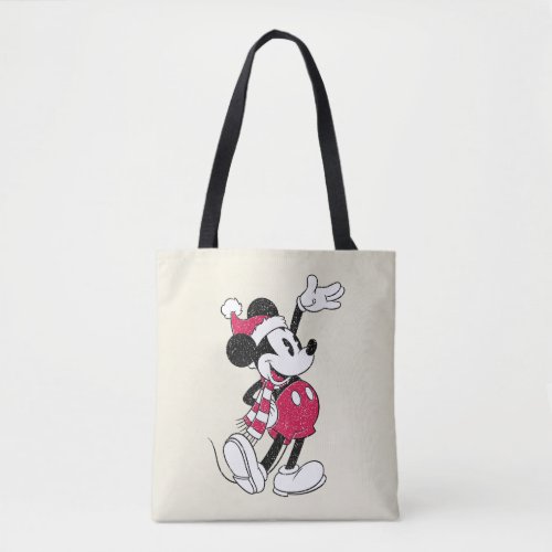 Merry Christmas  Mickey Mouse Vintage Santa Claus Tote Bag