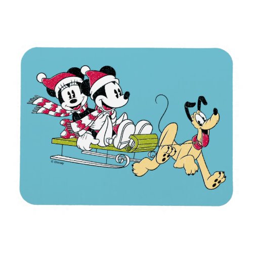Merry Christmas  Mickey Mouse Winter Sled Magnet