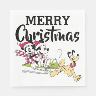 Merry Christmas   Mickey Mouse Winter Sled Napkins