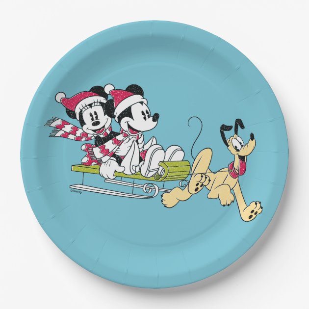 mickey mouse christmas plates
