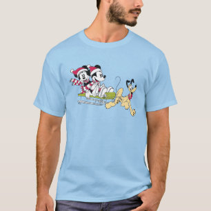 Merry Christmas   Mickey Mouse Winter Sled T-Shirt