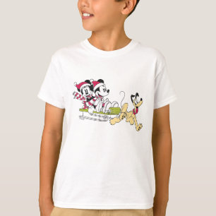 Merry Christmas Mickey Mouse Winter Sled T-Shirt