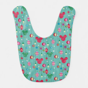 Merry Christmas Mickey Retro Baby Bib