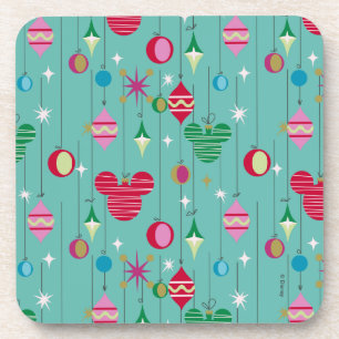 Merry Christmas Mickey Retro Beverage Coaster