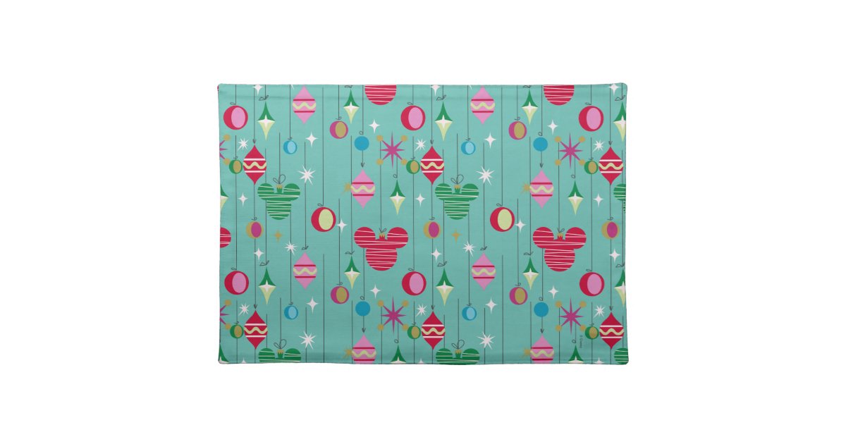 Merry Christmas Mickey Retro Cloth Placemat Zazzle