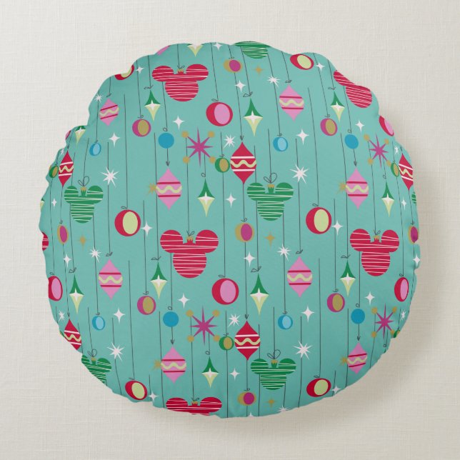 Merry Christmas | Mickey Retro Round Pillow (Front)