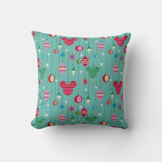 Merry Christmas | Mickey Retro Throw Pillow (Front)