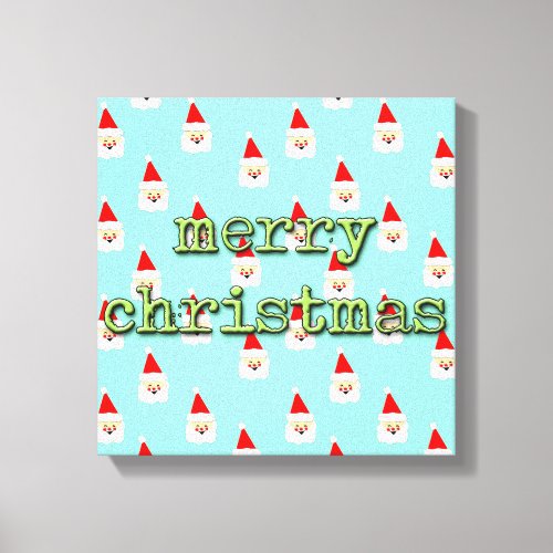 merry christmas mid century modern santa claus canvas print