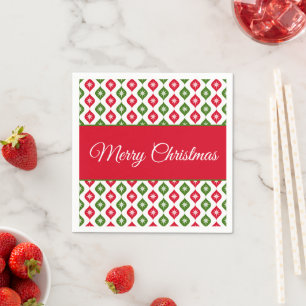 Merry Christmas Mid Century Modern Star Ornament Napkins