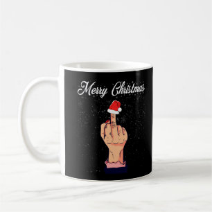 Merry Christmas Middle Finger Rude Xmas Ugly Coffee Mug