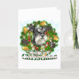 Merry Christmas Miniature Schnauser Holiday Card