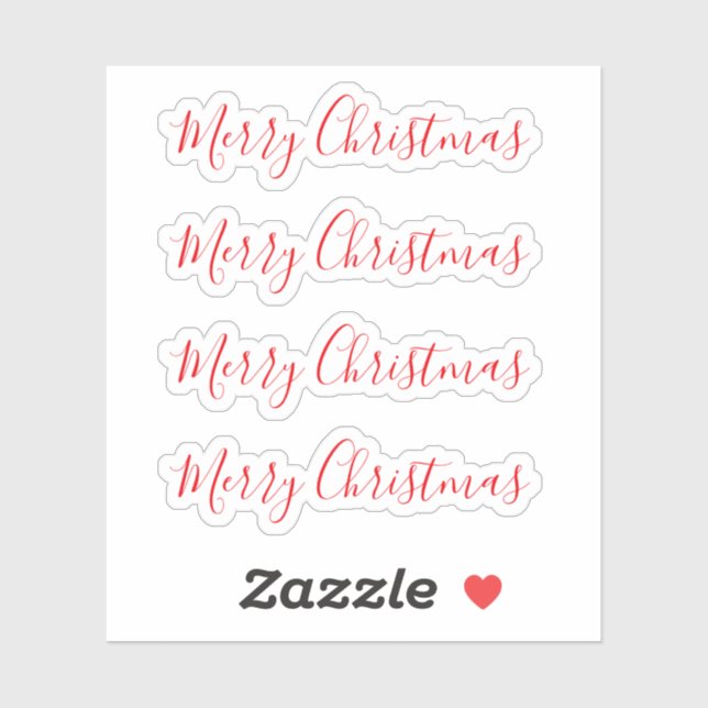 Merry Christmas minimalist handwritten trendy font Sticker (Sheet)
