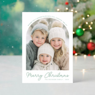 Merry Christmas Minimalist Holiday Letterpress Photo Cards