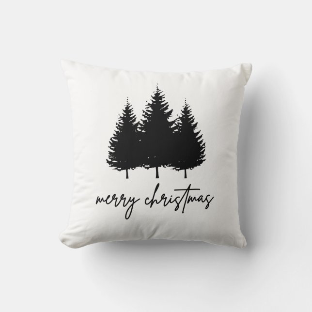 Merry Christmas minimalist Holiday Season Throw Pillow (Front)