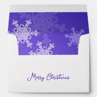 Merry Christmas Minimalist Indigo Snowflakes 