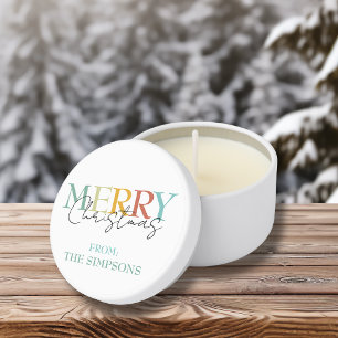 Merry Christmas Minimalistic Gift Simple  Mini Candle Favors