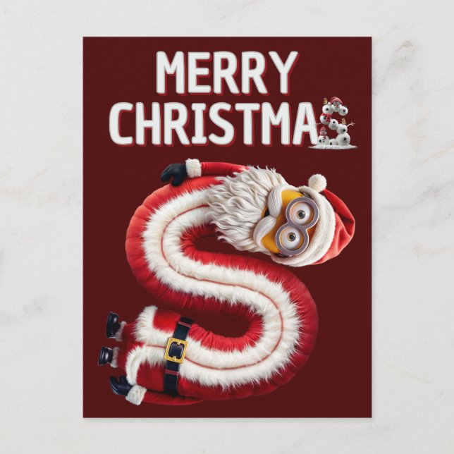 Merry CHristmas minions Holiday Postcard (Front)