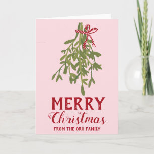 MERRY CHRISTMAS Mistletoe Botanical Handmade Card