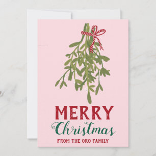 MERRY CHRISTMAS Mistletoe Botanical Handmade Custo Card
