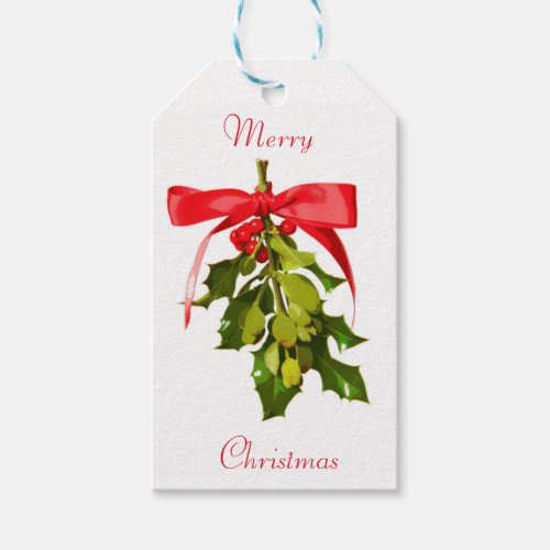 Merry Christmas mistletoe Gift Tags