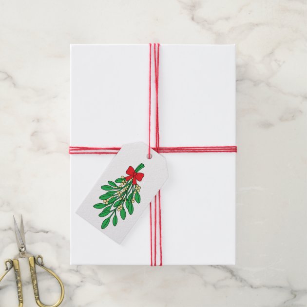 Merry Christmas Mistletoe Gift Tags