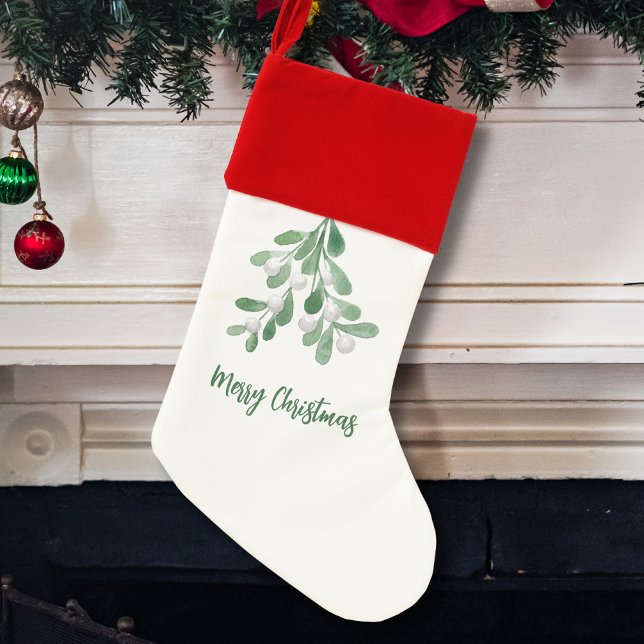 Merry Christmas Mistletoe Greenery  Stocking (Creator Uploaded)