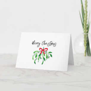 MERRY CHRISTMAS Mistletoe HAPPY NEW YEAR Festive Card