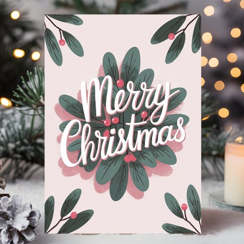 Merry Christmas Mistletoe Holiday Card