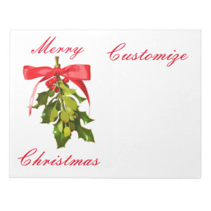 Merry Christmas mistletoe Notepad