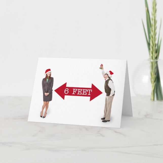 Merry Christmas Mistletoe People Coronavirus Humor Card (Front)