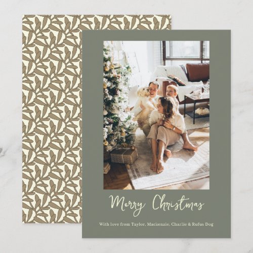 Merry Christmas Mistletoe Personalized Photo Holiday Card