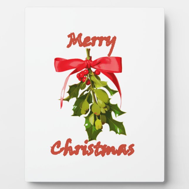 merry christmas mistletoe plaque (Front)