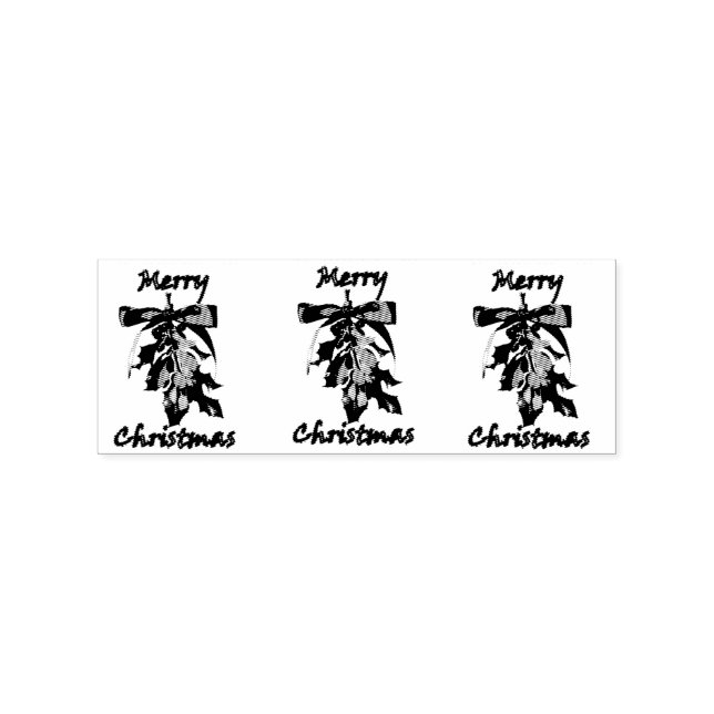 merry christmas mistletoe rubber stamp (Imprint)