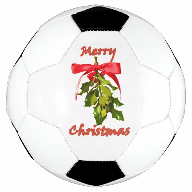 Merry Christmas mistletoe Soccer Ball (Front)